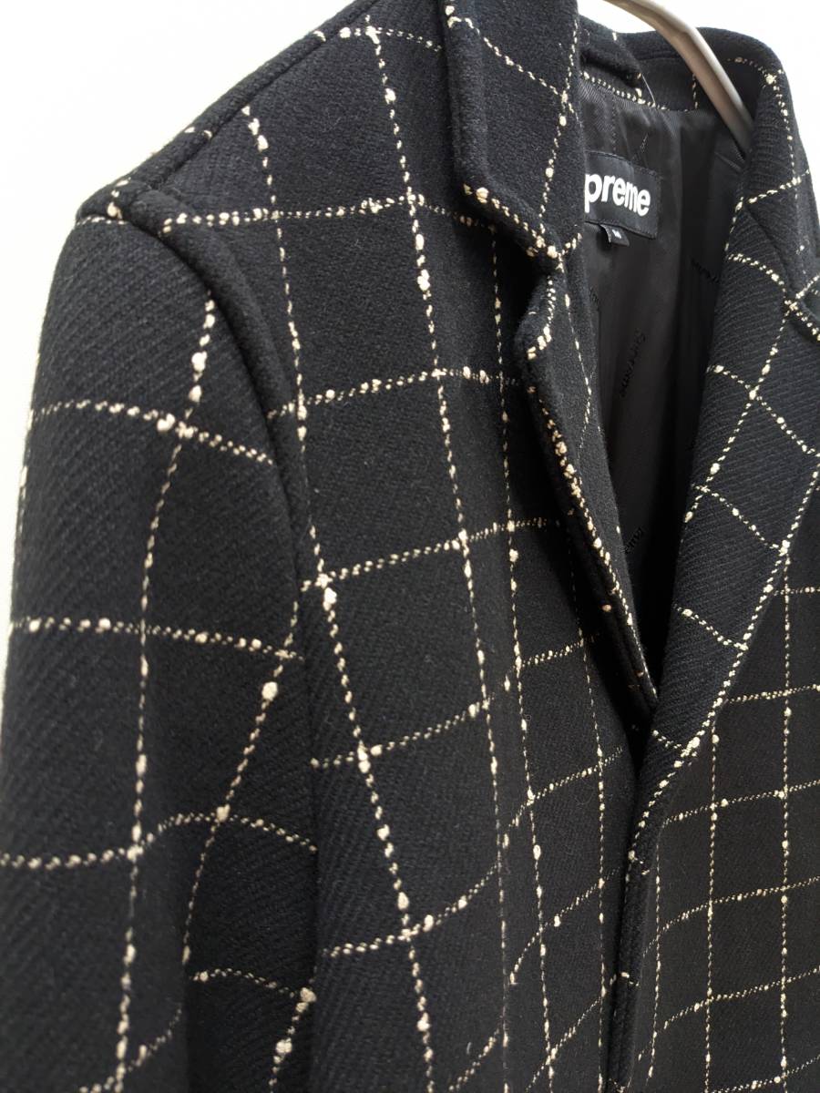 輝く高品質な Supreme シュプリーム Wool Windowpane Overcoat