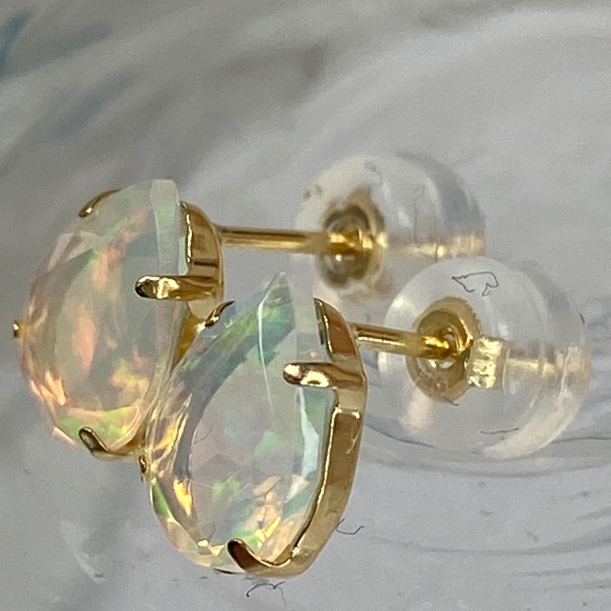 k18YG AU750 18金天然オパール しずく ピアス | noonanwaste.com