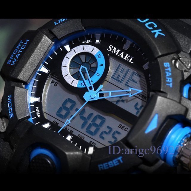 X450☆新品男性 ミリタリー 腕時計 SMAEL 腕時計 LED デジタル メンズ スポーツ腕時計_画像3
