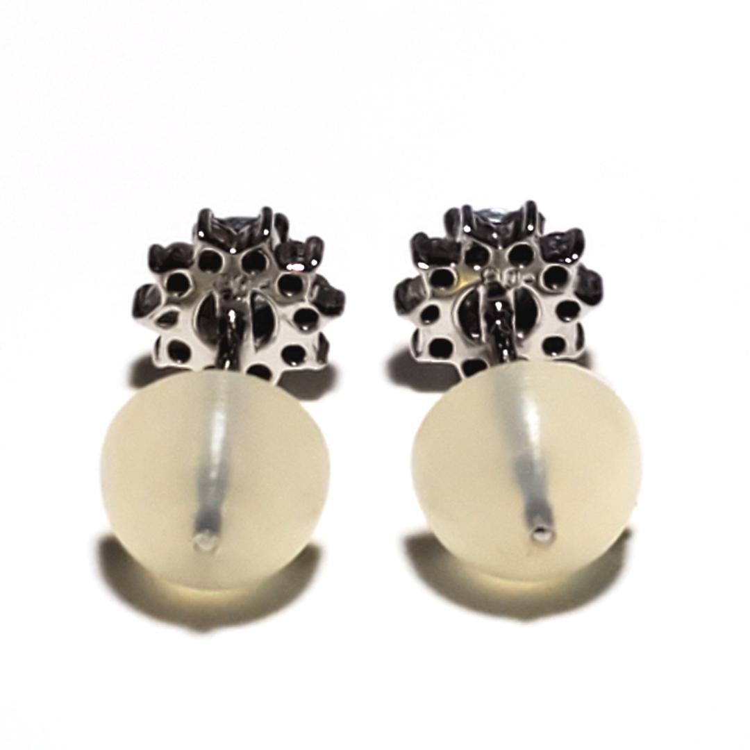 プラチナ PT900 色石 メレダイアピアス 0.05 0.05ct 1g-