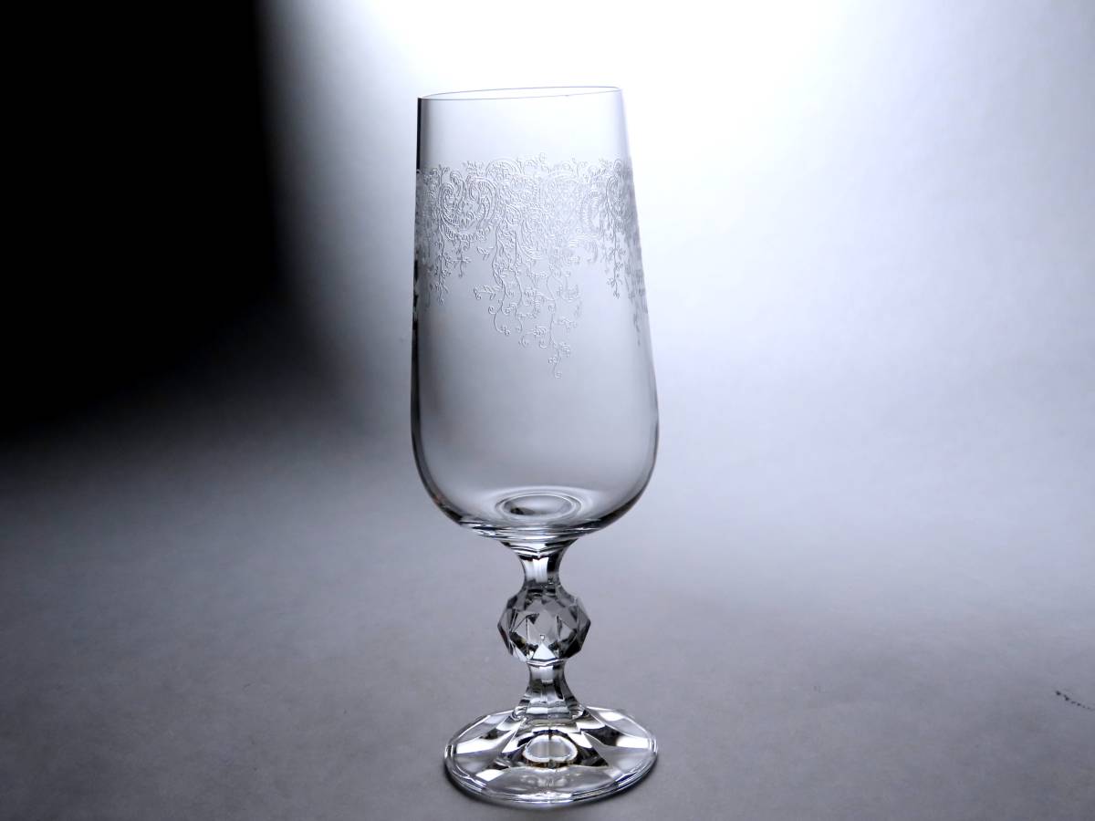 #707【ボヘミアグラス】 ビールグラス６客セット  クリスタル  ボヘミアングラス  新品  数量追加可能 の画像2