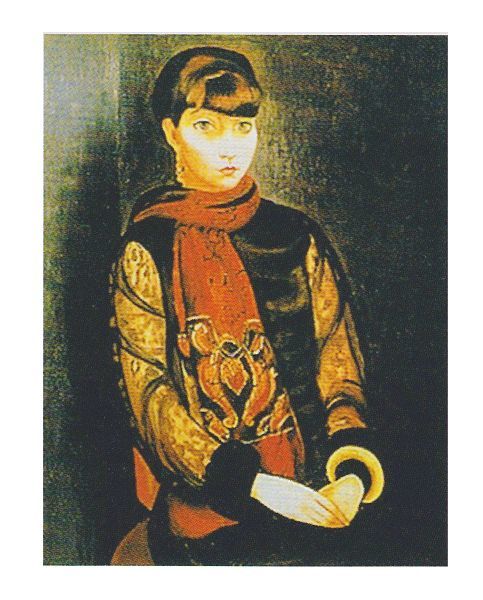 絵画 名画 複製画 フレーム 額縁付 モイズ・キスリング 「リタ・ヴァン・リアの肖像」 P10号 世界の名画シリーズ プリハード