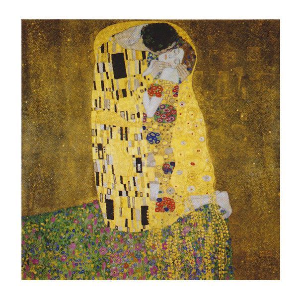 額装絵画 フレーム付き 額縁付き絵画 グスタフ・クリムト 「接吻」 S8号 世界の名画シリーズ プリハード