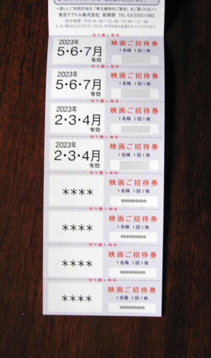 東京テアトル 株主優待券 4枚 2023年2月〜7月 割引券 | jstochigi.org