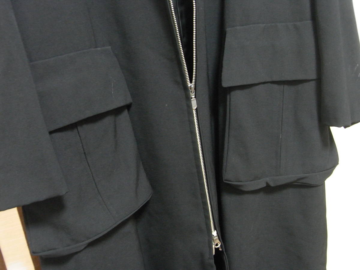 bajra バジュラ ロングコート マントコート フード付きコート フルジップコート 黒 メンズ 日本製_画像4