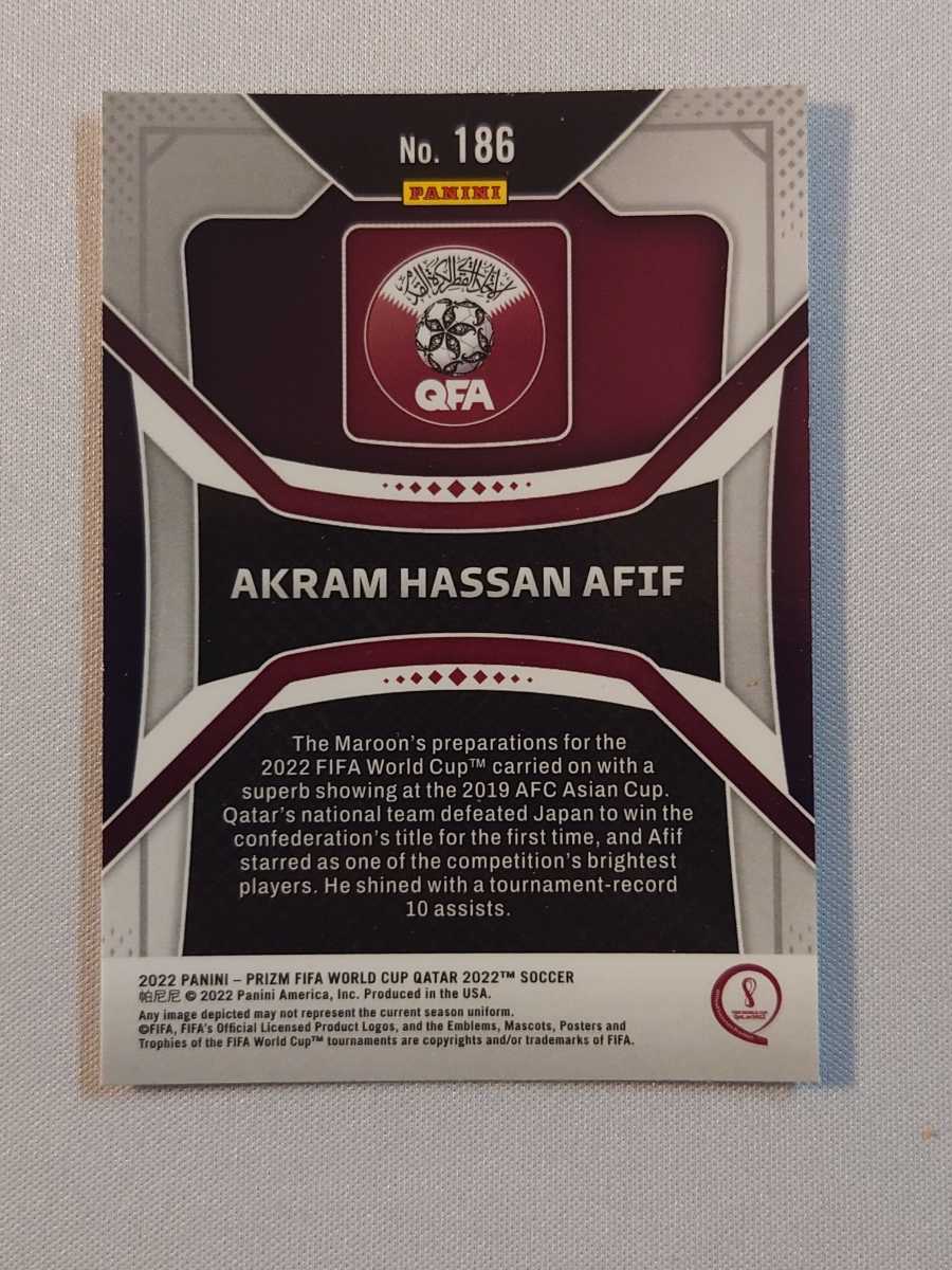 AKRAM HASSAN AFIF #186 PANINI PRIZM FIFA WORLD CUP QATAR 2022 カード アクラム・アフィーフ ワールドカップ カタール RC_画像2