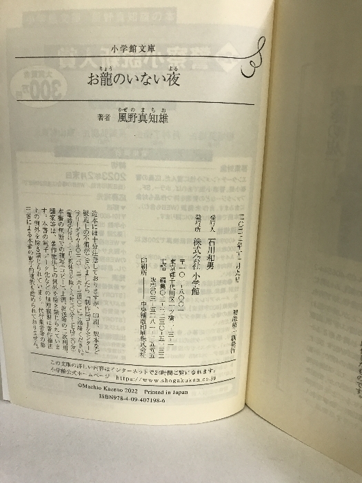 お龍のいない夜 (小学館文庫 Jか 03-1)　小学館　風野真知雄（著）_画像2