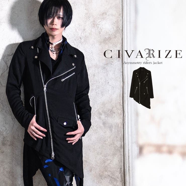 CIVARIZE シヴァーライズ レーヨンアシメライダースジャケット|PayPay