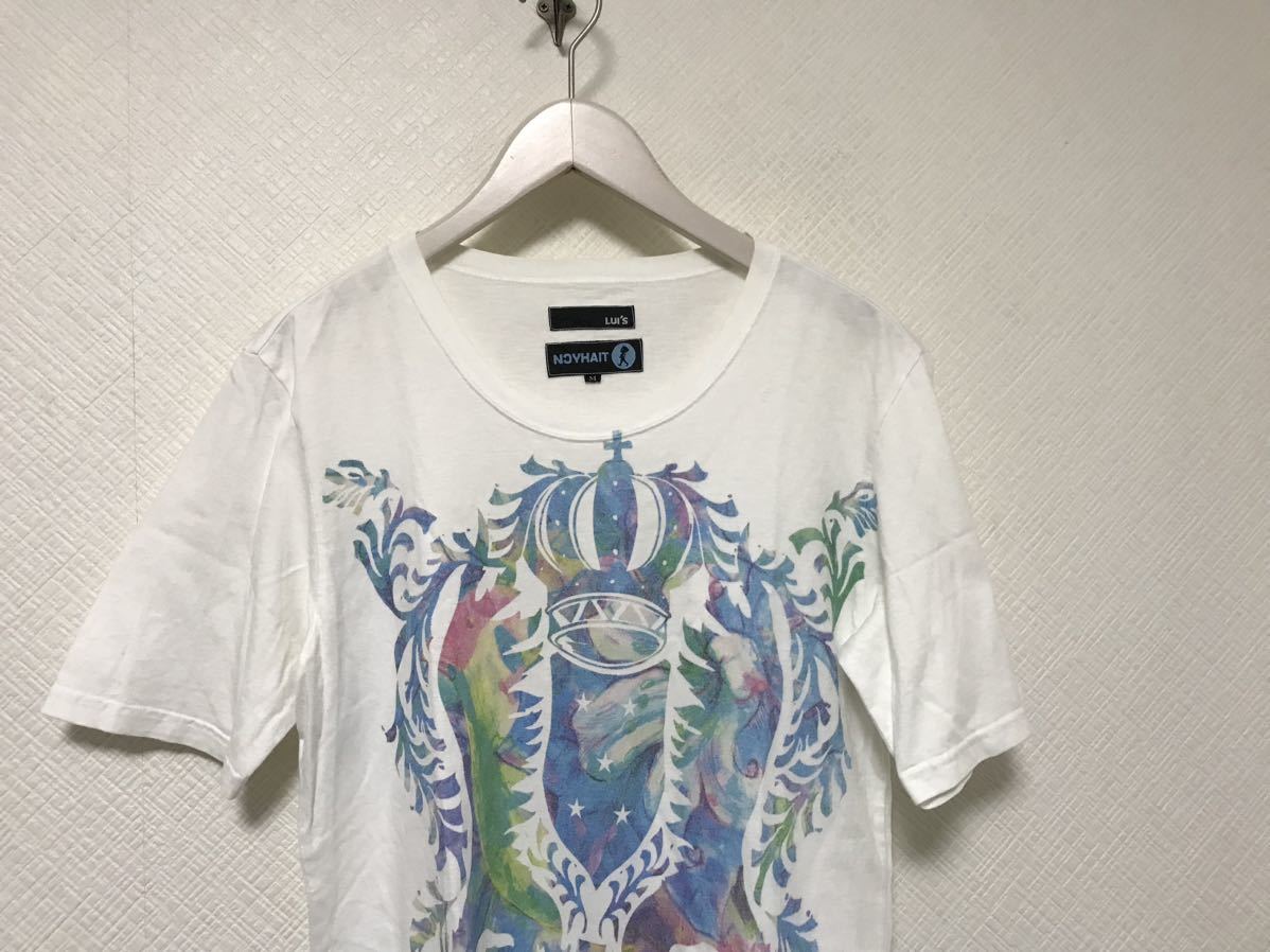 本物ルイスLUISノイハイトNOYHAITコットンプリント半袖Tシャツメンズアメカジミリタリーサーフビジネス白ホワイトM日本製_画像2