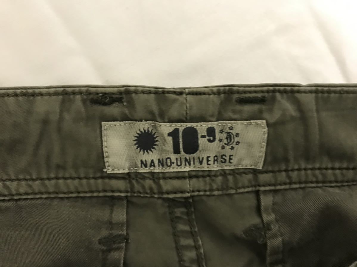  genuine article Nano Universe nanouniverse cotton 9 part height Work cargo pants military men's American Casual Surf business suit M khaki 