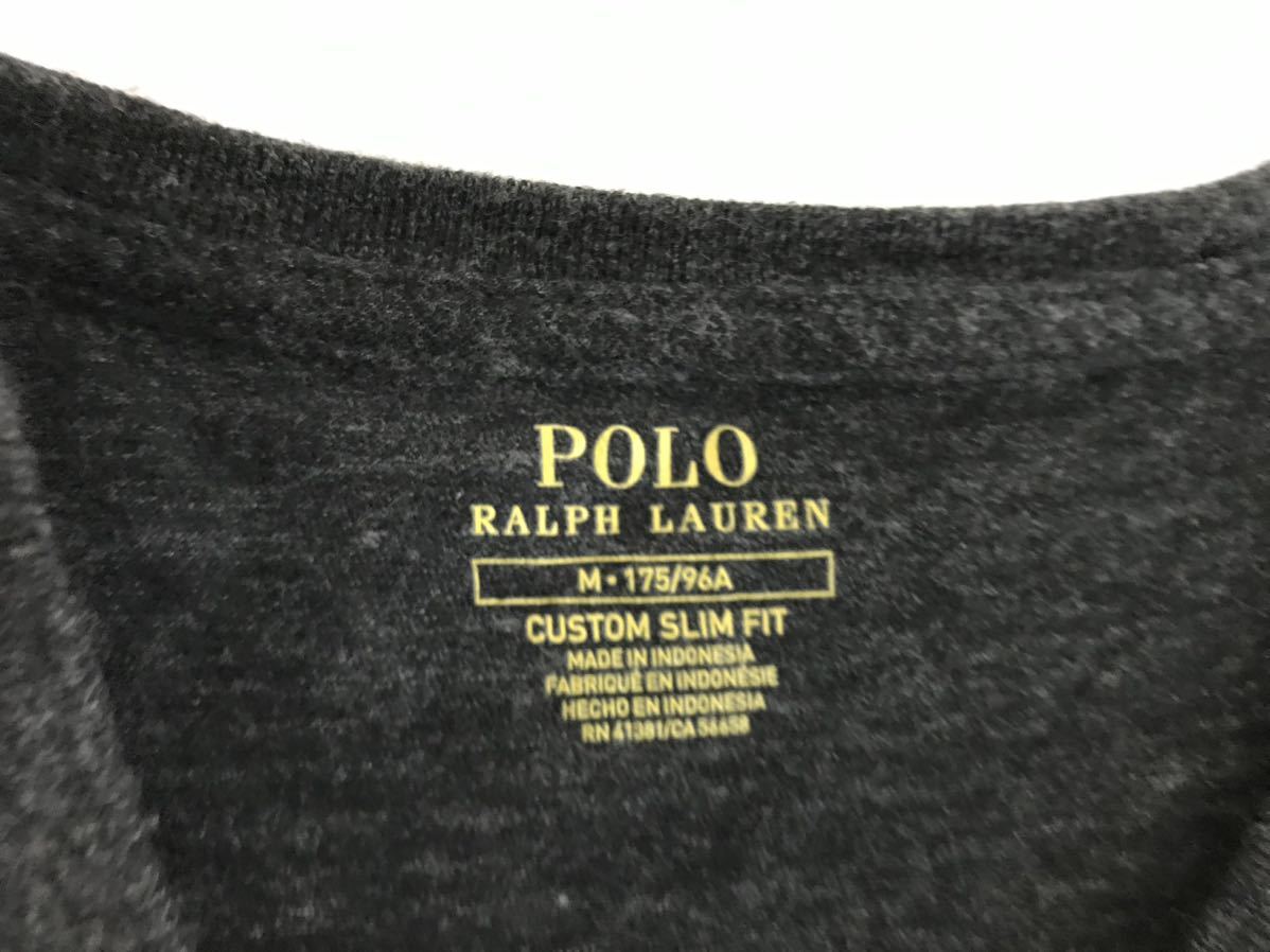 本物ポロラルフローレンPOLO RalphLaurenコットンビックポニー刺繍長袖ロンTシャツメンズアメカジサーフビジネスミリタリーグレーM_画像4