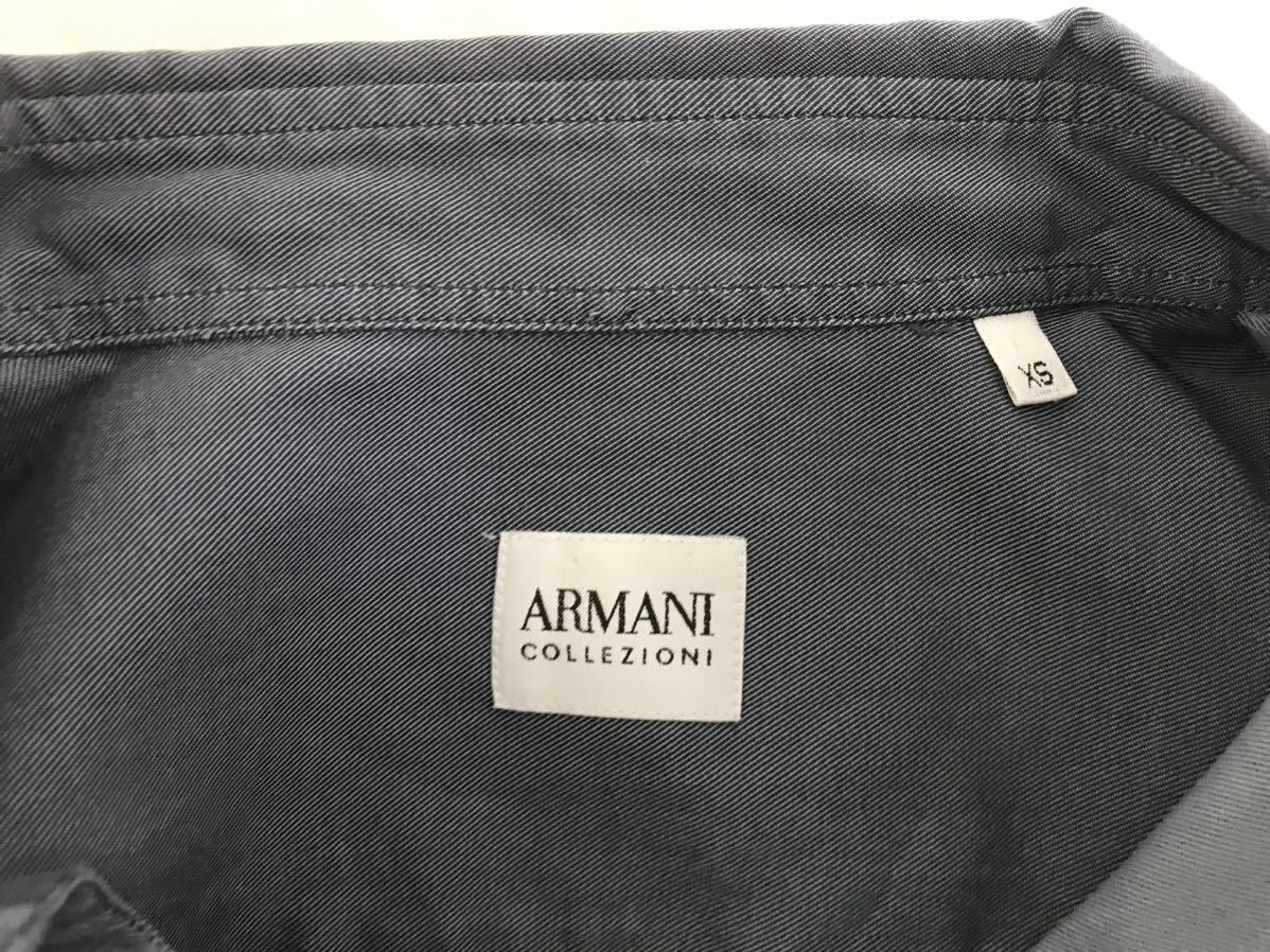  подлинный товар Armani koretso-niARMANICOLLEZIONI хлопок кнопка-застежка платье рубашка с длинным рукавом мужской деловой костюм XSchunijia производства серый 