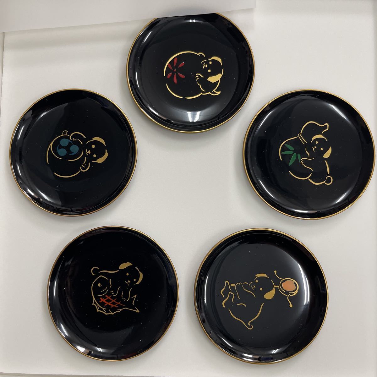 京都老舗漆器店【象彦】 桜蒔絵 久美皿 銘々皿 漆器 六枚セット 独特な