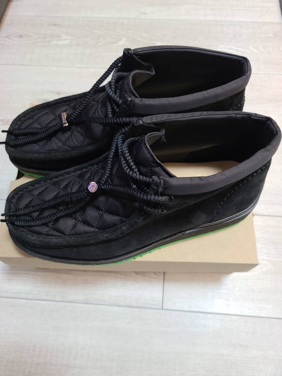 今回のみSALE【未使用品】CLARKS X 2 MONCLER 1952Wallabeeスウェードシューズ サイズ41 黒+緑_画像1