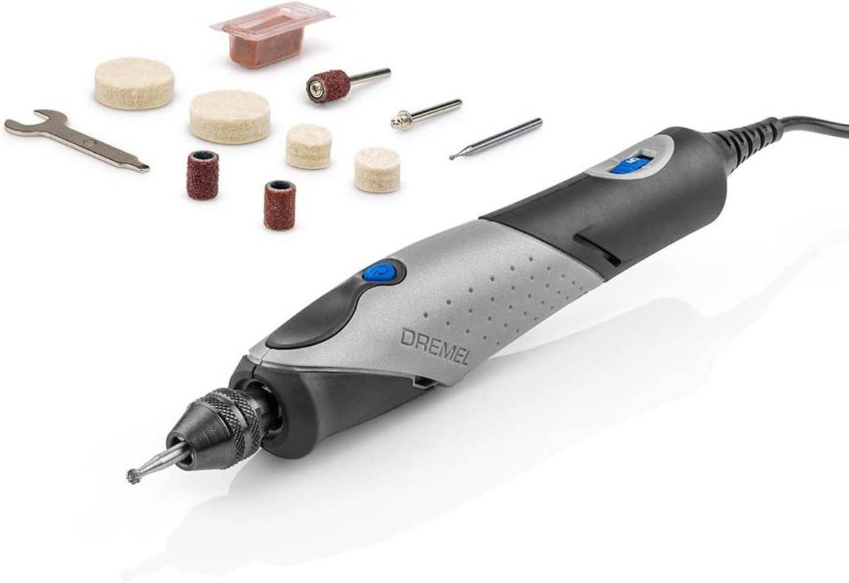 【新品】【送料無料】Dremel ペン型ミニルーター FINO 無段階変速 9種11ピース リューター 研磨 磨き 汚れ落し プラモ アクセサリー_画像1