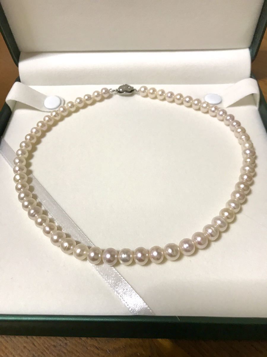 高級 天然 本真珠ネックレス パールネックレス 箱付き8-8.5mm