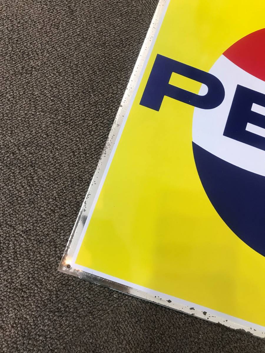 PEPSI ペプシコーラ 当時物 ホーロー 琺瑯 看板 ブリキ 44cm×44cm 美品 中古品_画像3