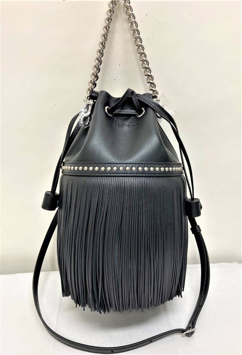 新品未使用 J&M DAVIDSON ミディアム フリンジ カーニバル ブラック