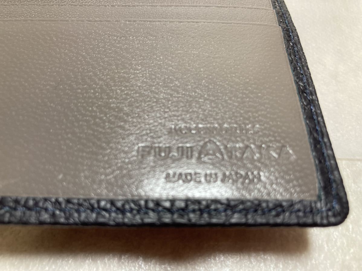 新品 FUJITAKAフジタカ(日) 長財布 純札 カード段14 紺×グレー