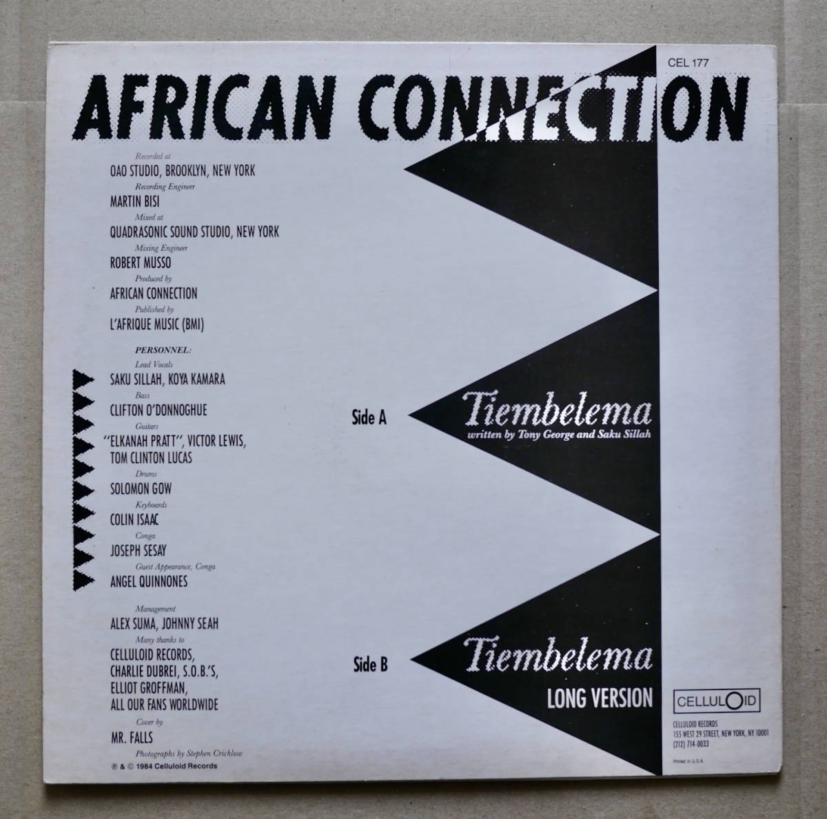 12”★African Connection / Tiembelema USオリジナル盤 Celluloid CEL-177 エレクトロ アフロビート _画像4