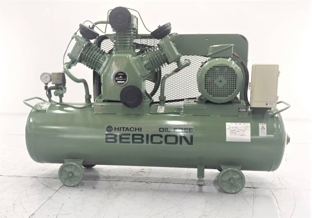 超可爱の 日立 オイルフリーベビコン (12) 動作確認済み 5.5kw タンク