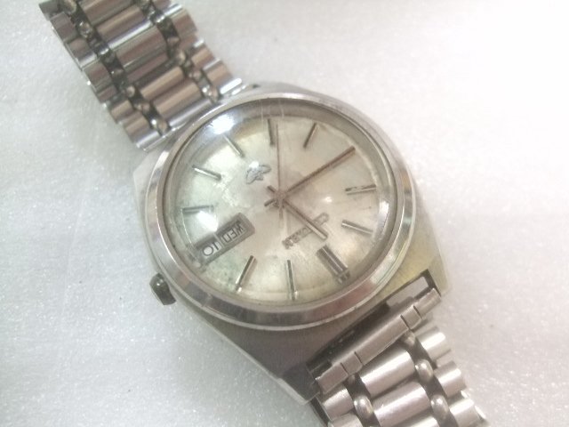 70sシチズンクリスタルセブン自動巻純正ベルト付腕時計ジャンク品 W737