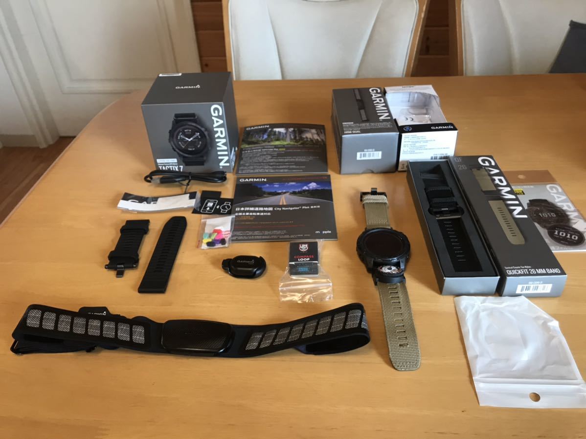 (ガーミン) tactix 7 Pro ＋日本登山地形図 ＋日本詳細道路地図＋Tactical Coyote Nylon＋HRM-Dual＋ワイヤレス温度センサー＋フィルム他