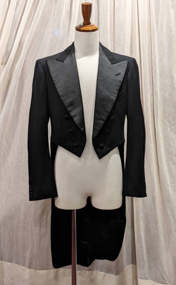  Франция Vintage 30*s40*s фрак / Europe античный tail пальто черный формальный свадебный Mai шт. костюм ΓMT