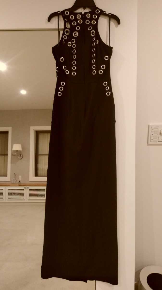  чёрный длинное платье серебряное кольцо дизайн M размер 
