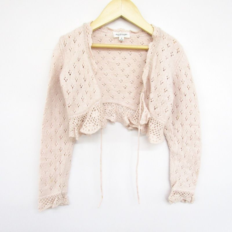  Jill Stuart braided knitted long sleeve cardigan bolero for girl S115-125 rank size pink ivory Kids child clothes JILL STUART