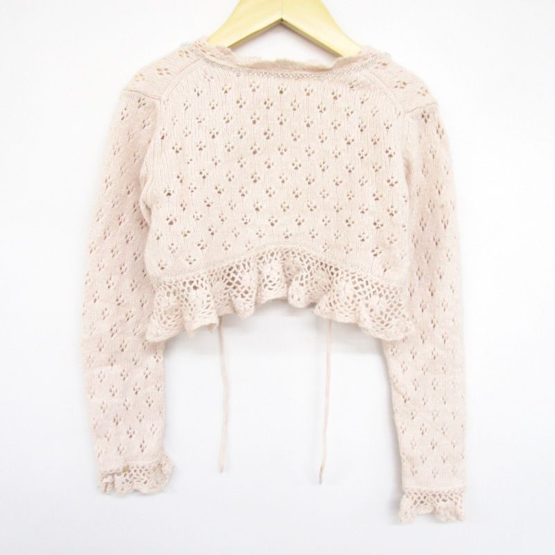  Jill Stuart braided knitted long sleeve cardigan bolero for girl S115-125 rank size pink ivory Kids child clothes JILL STUART