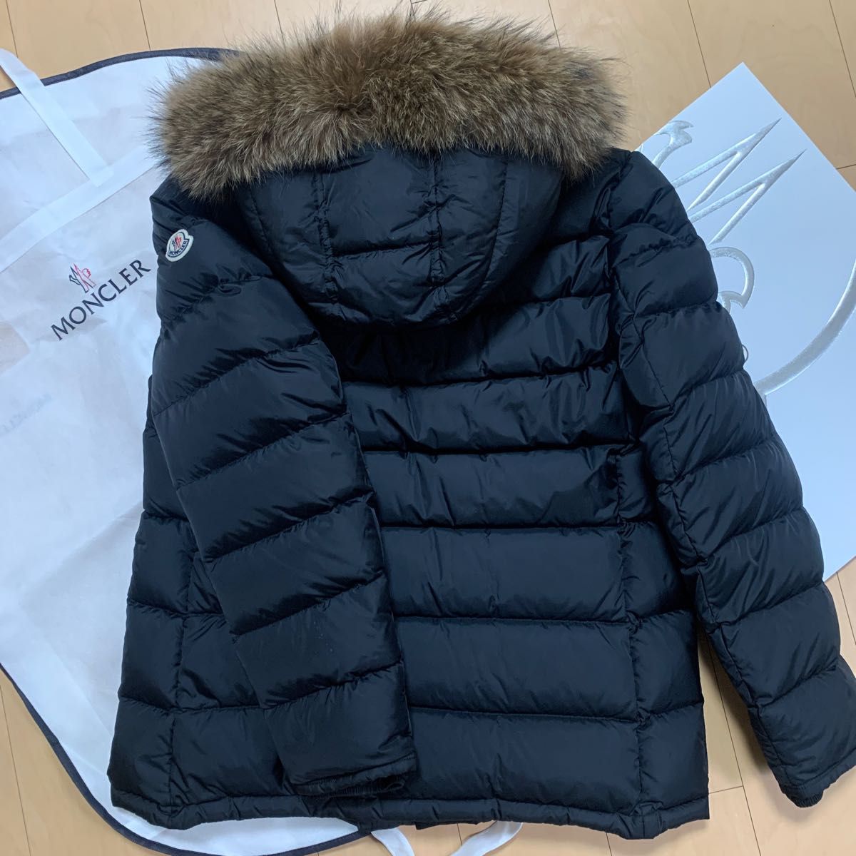 MONCLER モンクレール ダウンジャケット リアルファー CLUNY クルーニー メンズ 中村倫也 ブラック 黒 サイズ5