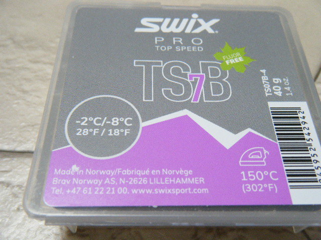 新品 ●SWIX TS7B -2℃～-8℃ 40ｇ●フッ素フリー レーシングワックス ●  2023の画像1