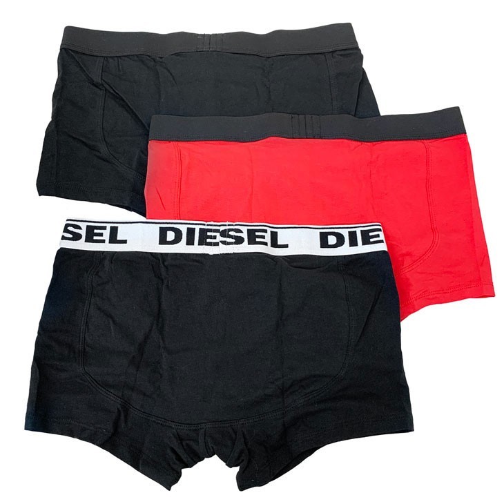 DIESEL diesel under wear 3 sheets set 00CKY3 RIAYC E5037 XL black black red boxer shorts underwear new goods free shipping parallel imported goods 