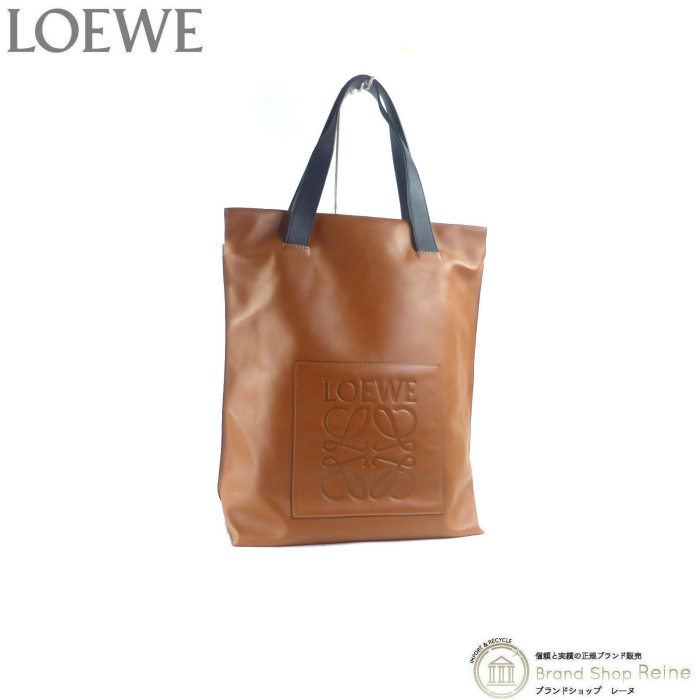 Loewe Shopping Tote Tote Anagram Вертикальная кожаная сумка 330.54ntk01 Тан (красота) Используется