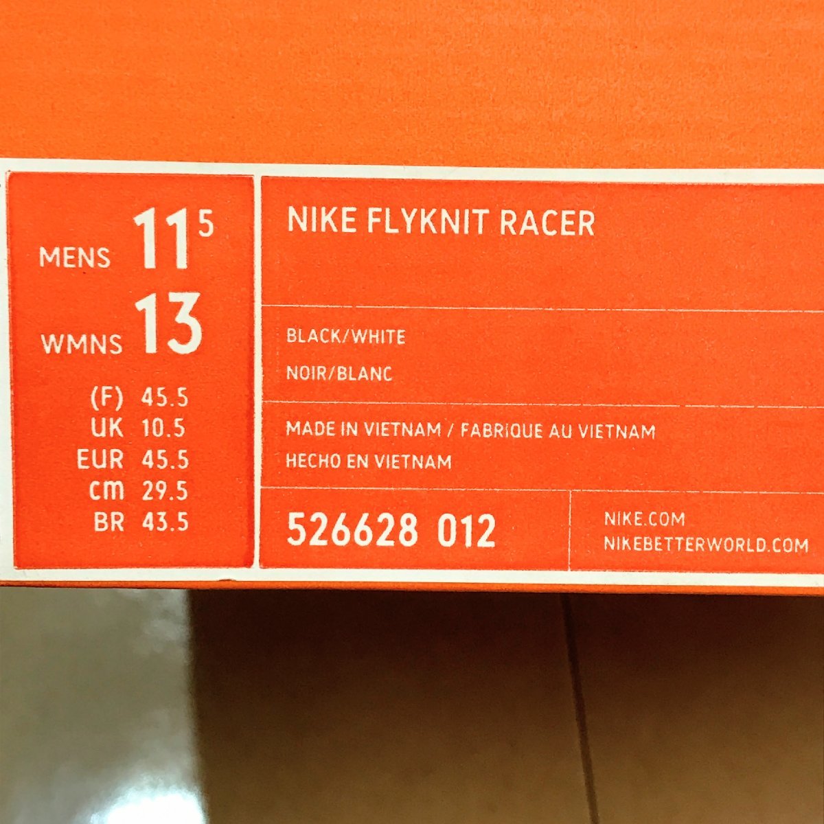 29 5cm Us11 5 Nike Flyknit Racer Oreo 012 ナイキ フライニット レーサー オレオ 15 メンズ スニーカー H 中古 のヤフオク落札情報