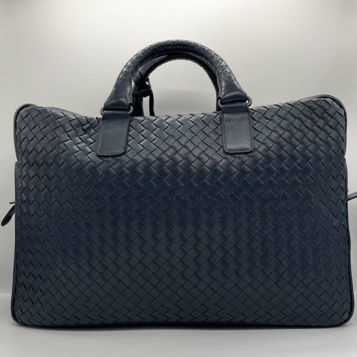 1円【定価40万・美品】BOTTEGA VENETA ボッテガヴェネタ ビジネスバッグ 2way メンズ イントレチャート レザー ショルダー カデナ 鍵_画像3