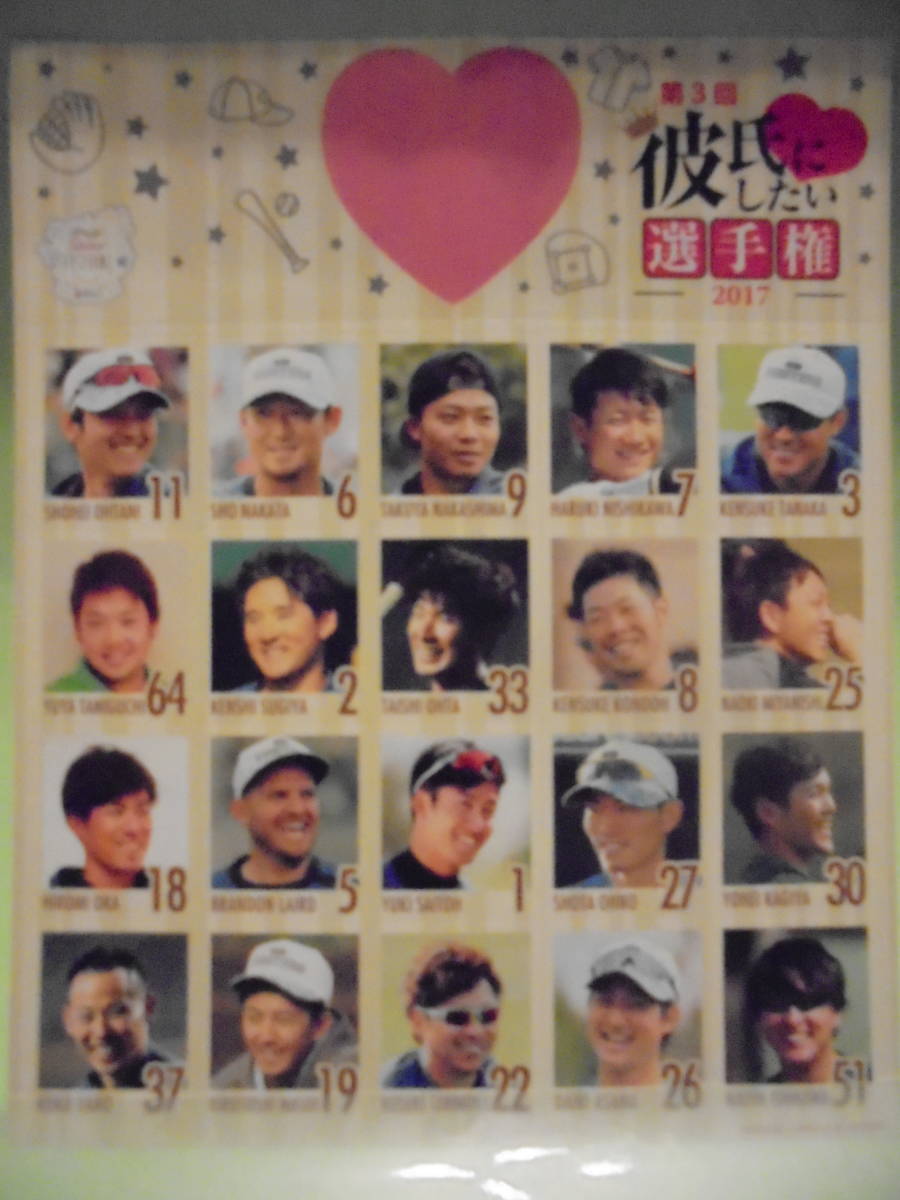 選手シール☆非売品☆記念品【☆ファイターズ☆第3回彼氏にしたい