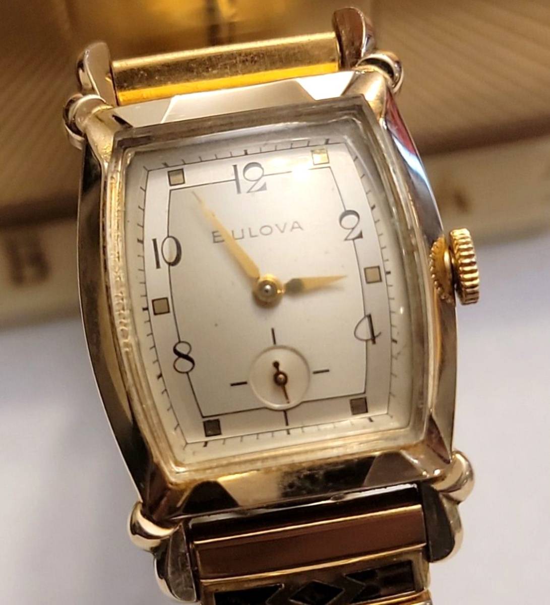 ★極美品★ブローバ/BROVA/金張り/アール・デコ/トノー/樽型/メンズ/レディース/腕時計/CAL.10BM/手巻/アンティーク/ウォッチ/送料無料