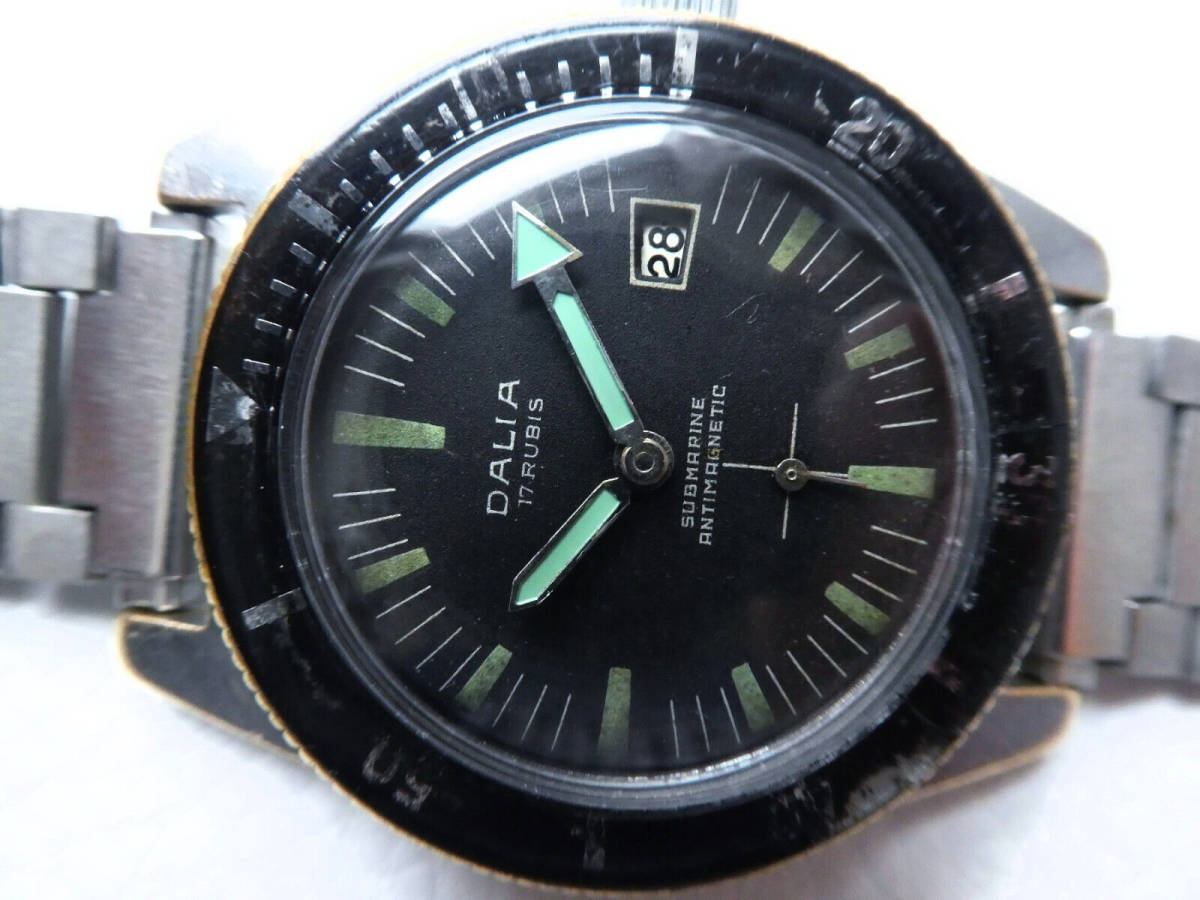 al3**DALIA SUBMARINE Divers hand winding Lorsa cal.238 rare valuable Vintage 