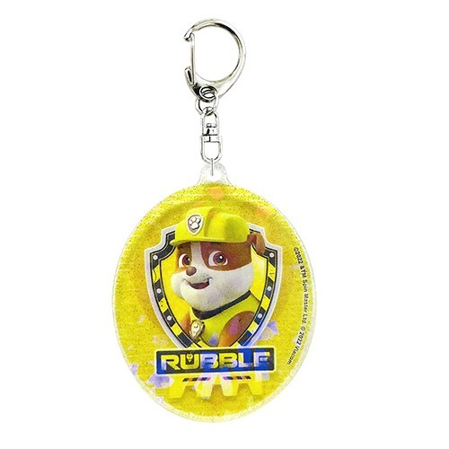 送料込 パウパトロール キラキラ アクリル キーホルダー ( ラブル ) 17295 パウパト グッズ ラメ ホログラム Paw Patrol Rubbleの画像1