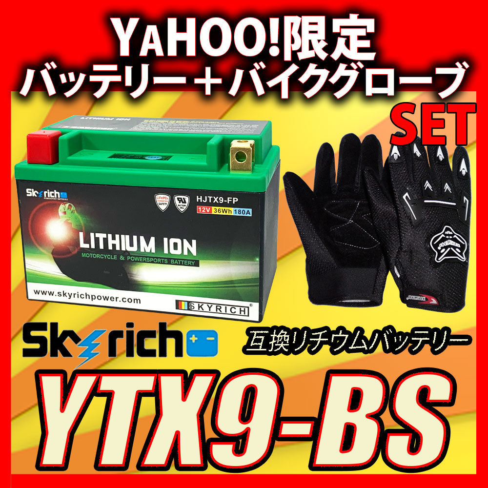  glove attaching SKYRICH HJTX9-FP lithium ion battery [ interchangeable Yuasa YTX9-BS GTX9-BS] immediately use possibility 