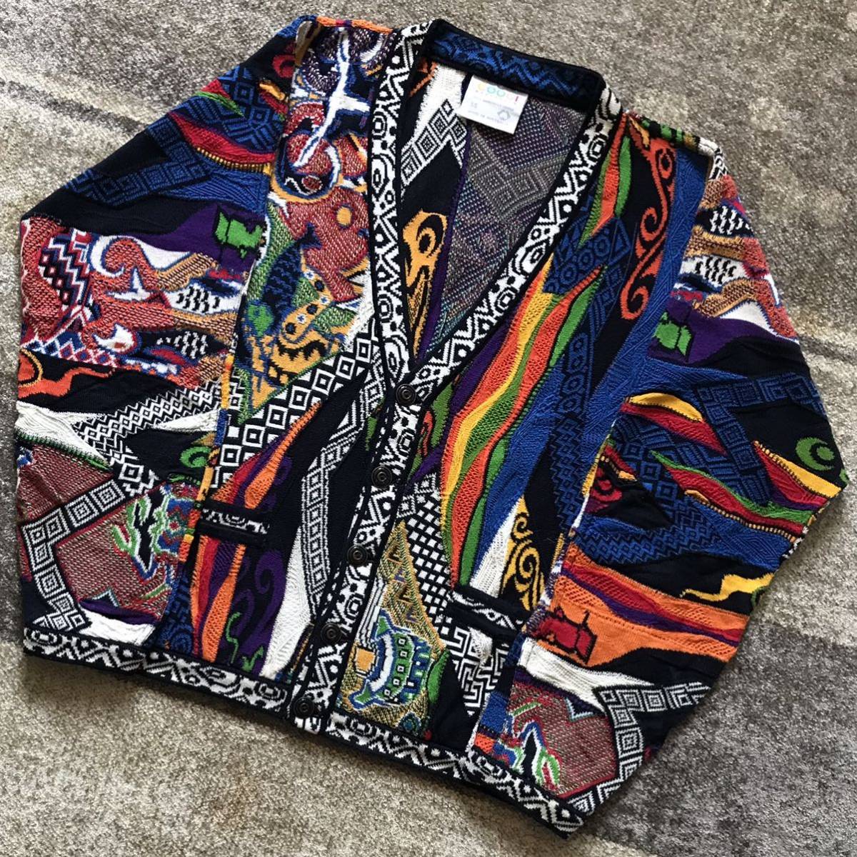 超レア 異次元のデザイン 芸術 人物柄 COOGI クージー ニット セーター