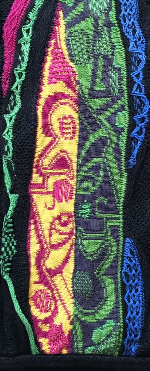 超レア 圧倒的な存在感 芸術 人物柄 風景画 90's ★ COOGI AUSTRALIA ★ クージー オーストラリア 3D 立体 個性派 コットン ニットセーター_画像6