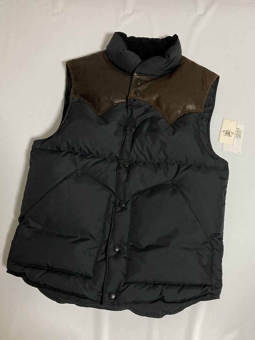 国内正規 極美品 RRL ダブルアールエル ダウン ベスト レザー ナイロン