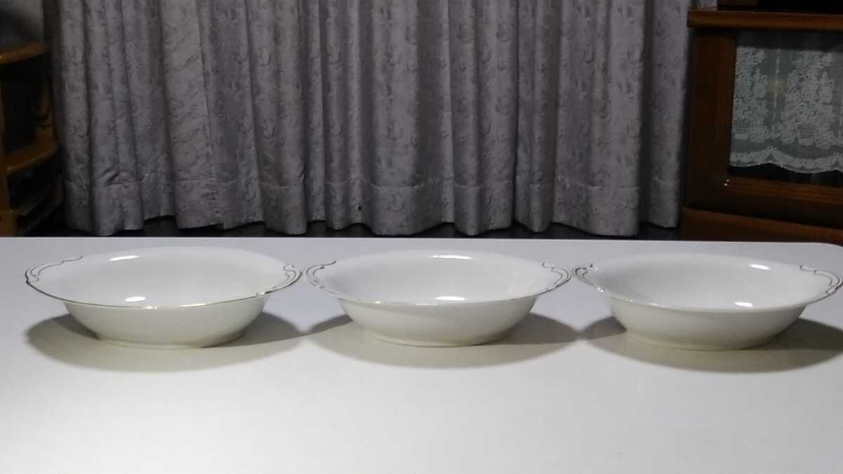 MIZUNO CHINA カレー皿 3枚セット 横25㎝ 縦18㎝ 高さ5.5㎝ パスタ皿 洋食器 白_画像2