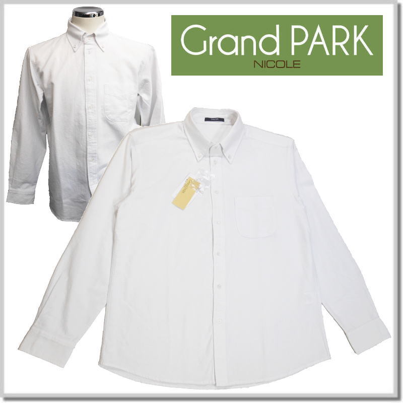 グランドパーク Grand PARK NICOLE オックスボタンダウンシャツ 3169-8001-09(WHITE)-48(L) 長袖シャツ