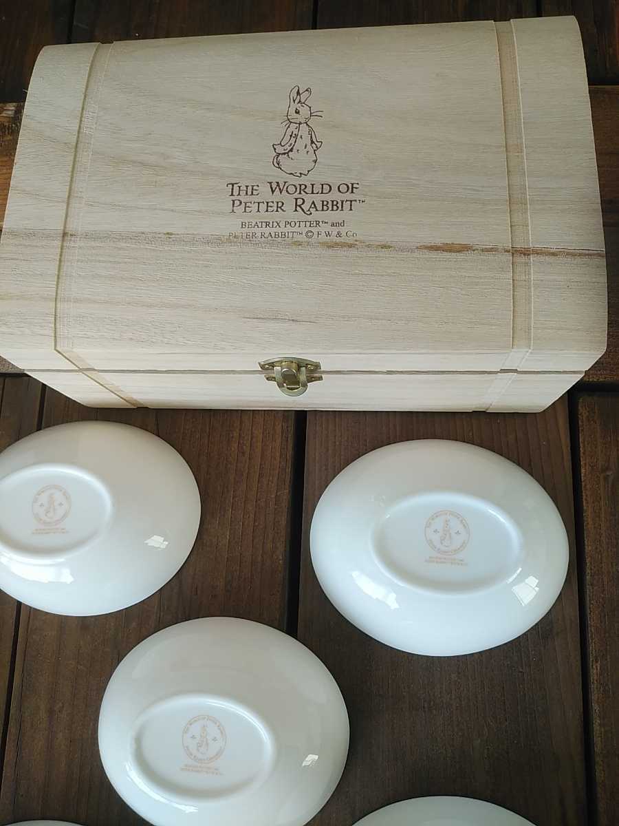 ピーターラビット未使用 木製箱 yamaka 食器 中皿5客の画像4