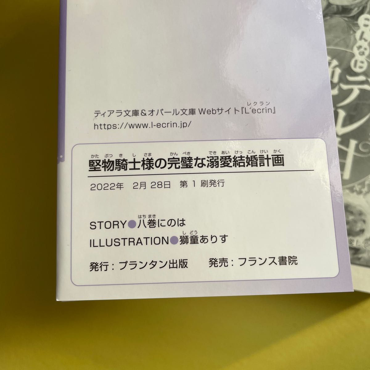 堅物騎士様の完璧な溺愛結婚計画 （ティアラ文庫） 八巻にのは／著