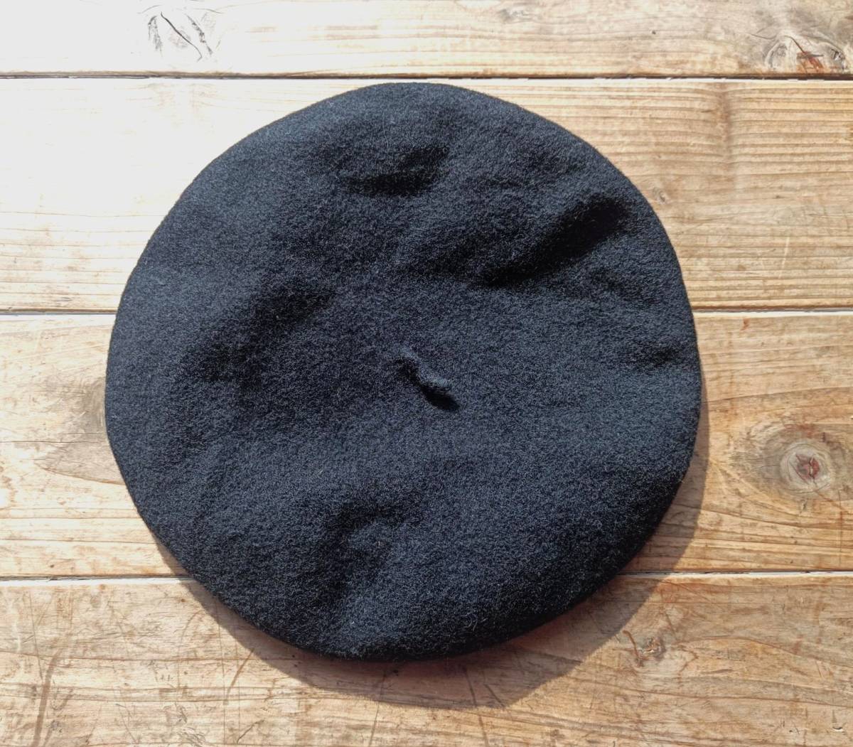  free shipping!90\'s England made Kangol KANGOL wool beret PURE VIRGIN WOOL black black MADE IN GREAT BRITAIN old clothes USED vintage